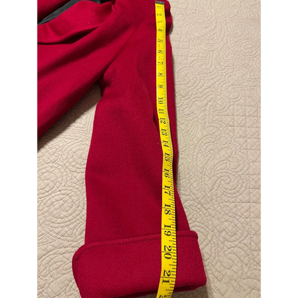 Cassidy VTG Red Women’s Hand Tailored Pure Wool Solid Red Lined Long Coat Sz 12 - Picture 9 of 11